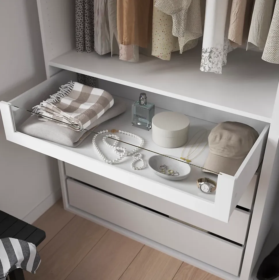 Dressing blanc avec porte-pantalons GoodHome Atomia H. 225 x L. 200 x P. 58 cm