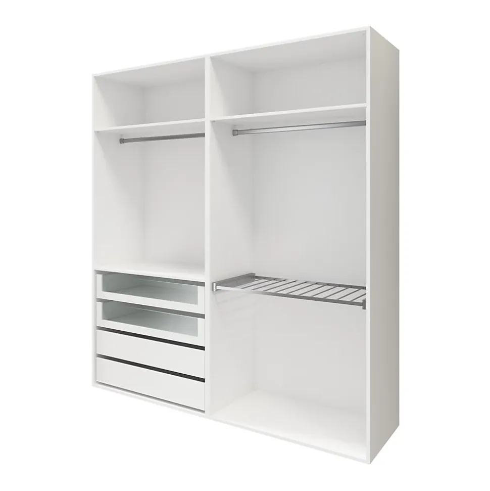 Dressing blanc avec porte-pantalons GoodHome Atomia H. 225 x L. 200 x P. 58 cm