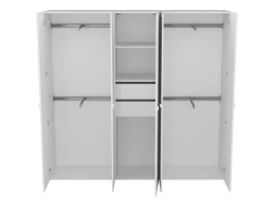 Dressing blanc avec porte 4 penderies et 2 tiroirs GoodHome Atomia H. 187,5 x L. 200 x P. 45 cm