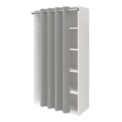 Dressing blanc avec rideau et tringle coulissante GoodHome Atomia H. 187,5 x L. 100 x P. 50,5 cm