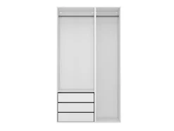 Dressing blanc double penderie 3 tiroirs GoodHome Atomia H. 225 x L. 125 x P. 58 cm
