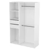 Dressing blanc double penderie 2 tiroirs GoodHome Atomia H. 187,5 x L. 125 x P. 45 cm
