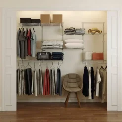 Dressing crémaillère - Étagère mural industriel - Modulables - Blanc - 47 pièces - 2,38x1,22M