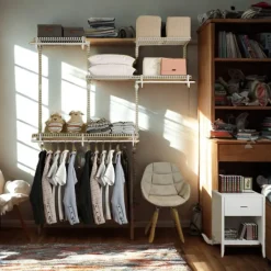 Dressing crémaillère - Étagère mural industriel - Modulables - Blanc - 36 pièces - 1,88x1,22M