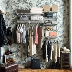 Dressing crémaillère - Étagère mural industriel - Modulable - Blanc - 40 pièces - 1,81x1,22M