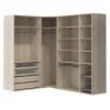 Dressing d'angle avec tiroirs et portes chaussures effet chêne GoodHome Atomia H. 225 x L. 250 x P. 58 cm
