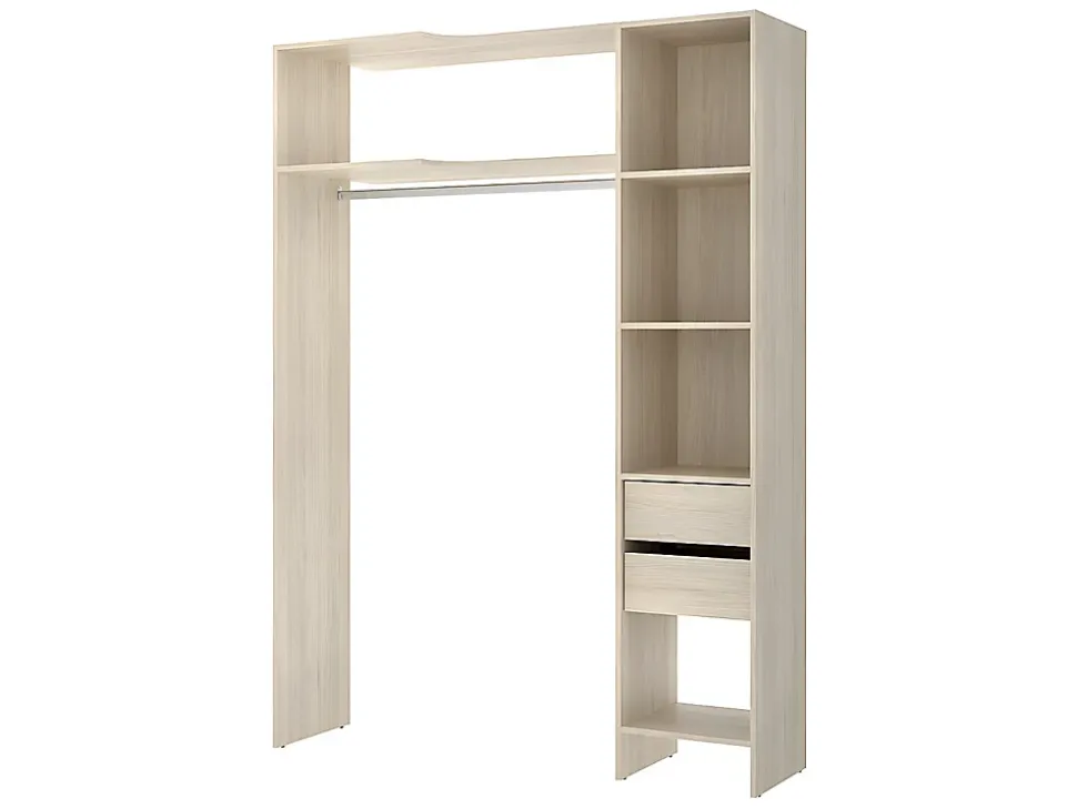 Dressing d'angle extensible GONTRAN - L164/214 cm - Chêne et gris