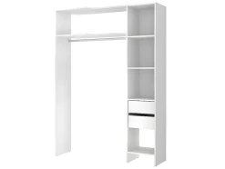 Dressing d'angle extensible GONTRAN - L164/214 cm - Blanc et gris