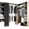 Dressing d'angle extensible GONTRAN - L164/214 cm - Chêne et anthracite