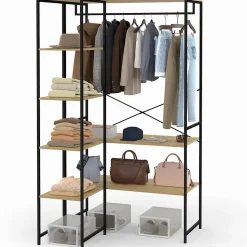 Dressing d'angle modulable double penderie L. 90 / 123 cm DETROIT design industriel