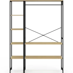 Dressing d'angle modulable double penderie L. 90 / 123 cm DETROIT design industriel
