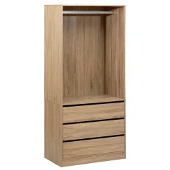 Dressing Dolo 3 tiroirs avec penderie effet bois - Beige- 5five