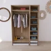 Dressing effet chêne 3 paniers GoodHome Atomia H. 225 x L. 150 x P. 58 cm