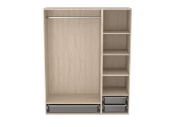 Dressing effet chêne 3 paniers GoodHome Atomia H. 187,5 x L. 150 x P. 58 cm