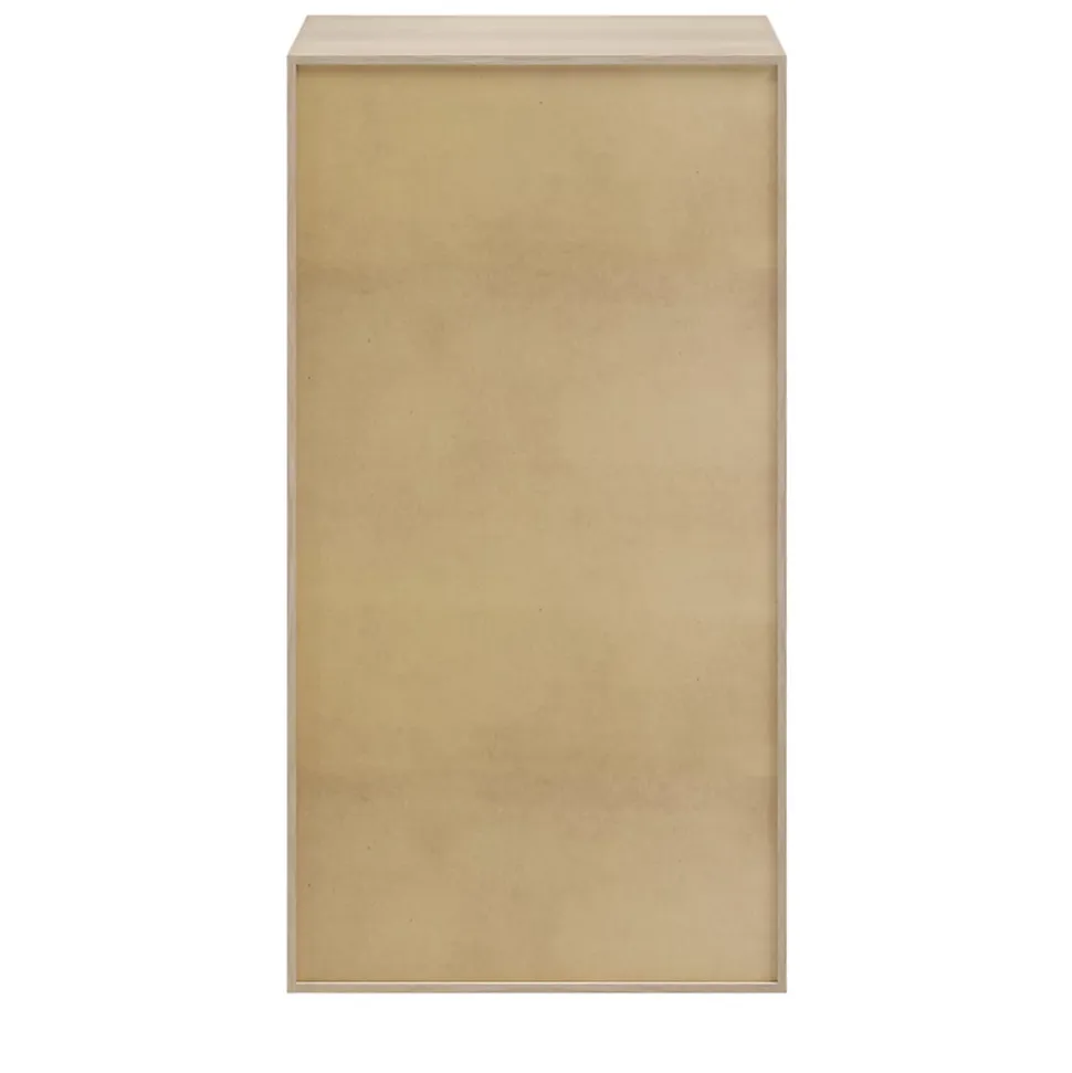 Dressing effet chêne 2 tablettes 5 tiroirs GoodHome Atomia H. 187,5 x l. 150 x P. 58 cm