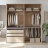 Dressing effet chêne avec porte pantalon 4 tablettes 3 tiroirs GoodHome Atomia H. 225 x L. 200 x P. 58 cm