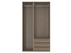 Dressing effet chêne double penderie 3 tiroirs GoodHome Atomia H. 225 x L. 125 x P. 58 cm