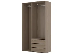 Dressing effet chêne double penderie 3 tiroirs GoodHome Atomia H. 225 x L. 125 x P. 58 cm