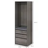 Dressing effet chêne grisé4 tablettes 3 tiroirs GoodHome Atomia H. 225 x L. 75 x P. 58 cm