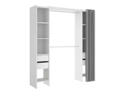 Dressing extensible avec rideau - L110/178 cm - Blanc - LONAZA