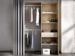 Dressing extensible LAURENT - L.110/160 cm - Coloris : Chêne et gris