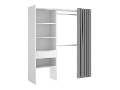 Dressing extensible LAURENT - L.110/160 cm - Coloris : Blanc et gris