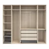 Dressing ouvert avec tiroirs et portes chaussures effet chêne GoodHome Atomia H. 225 x L. 250 x P. 58 cm