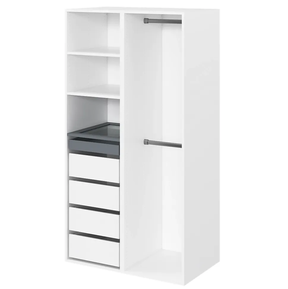 Dressing ouvert blanc GoodHome Atomia H. 187,5 x L. 100 x P. 58 cm