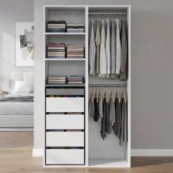 Dressing ouvert blanc GoodHome Atomia H. 187,5 x L. 100 x P. 58 cm