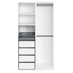 Dressing ouvert blanc GoodHome Atomia H. 187,5 x L. 100 x P. 58 cm