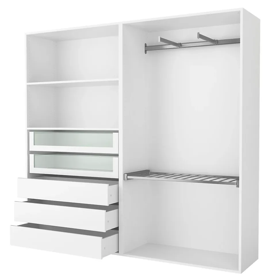 Dressing ouvert blanc GoodHome Atomia H. 187,5 x L. 200 x P. 45 cm