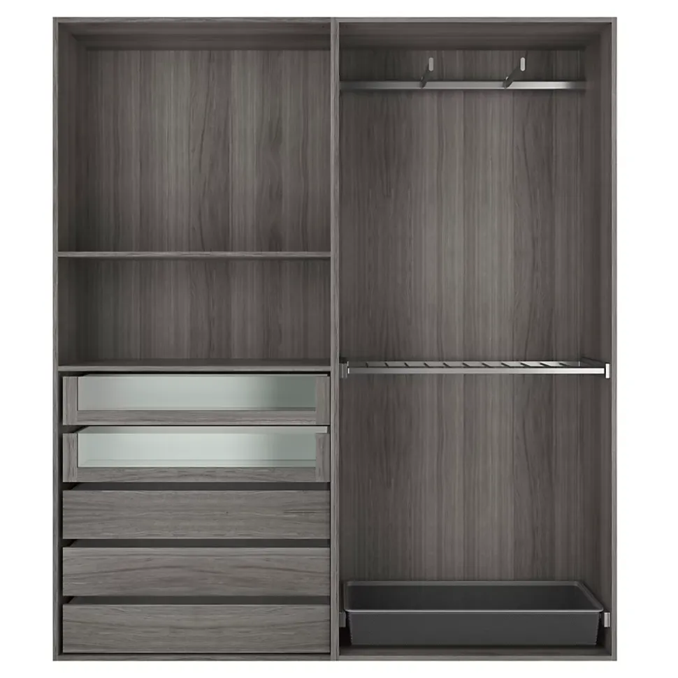 Dressing ouvert effet chêne grisé GoodHome Atomia H. 225 x L. 200 x P. 45 cm