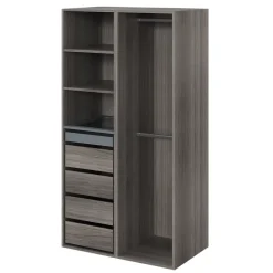 Dressing ouvert effet chêne grisé GoodHome Atomia H. 187 x L. 100 x P. 58 cm