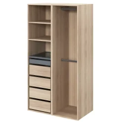 Dressing ouvert effet chêne GoodHome Atomia H. 187 x L. 100 x P. 58 cm