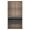 Dressing ouvert tablettes et tiroirs effet chêne GoodHome Atomia H. 187,5 x L. 100 x P. 45 cm