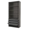 Dressing ouvert tablettes et tiroirs effet chêne grisé GoodHome Atomia H. 225 x L. 100 x P. 45 cm