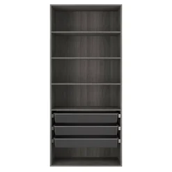 Dressing ouvert tablettes et tiroirs effet chêne grisé GoodHome Atomia H. 225 x L. 100 x P. 45 cm