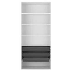 Dressing ouvert tablettes et tiroirs blanc GoodHome Atomia H. 225 x L. 100 x P. 45 cm