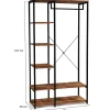 Dressing penderie étagères L. 90 cm HAWKINS bois foncé design industriel