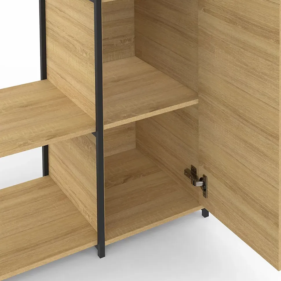 Dressing penderie étagères avec porte L. 90 cm DETROIT design industriel
