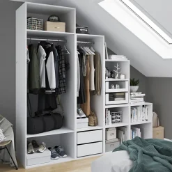Dressing sous pente et/ou comble blanc GoodHome Atomia H. 225 x L. 225 x P. 58 cm