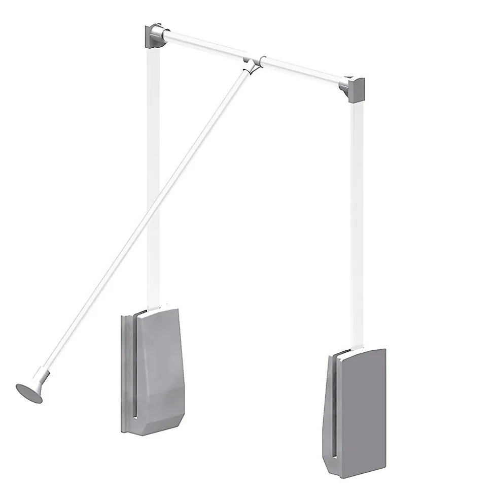 Elévateur de penderie escamotable en aluminium - boîtier argent - largeur dressing 540-690 mm