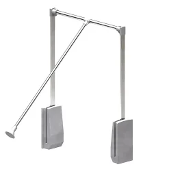 Elévateur de penderie escamotable en acier - boîtier argent - largeur dressing 540-690 mm