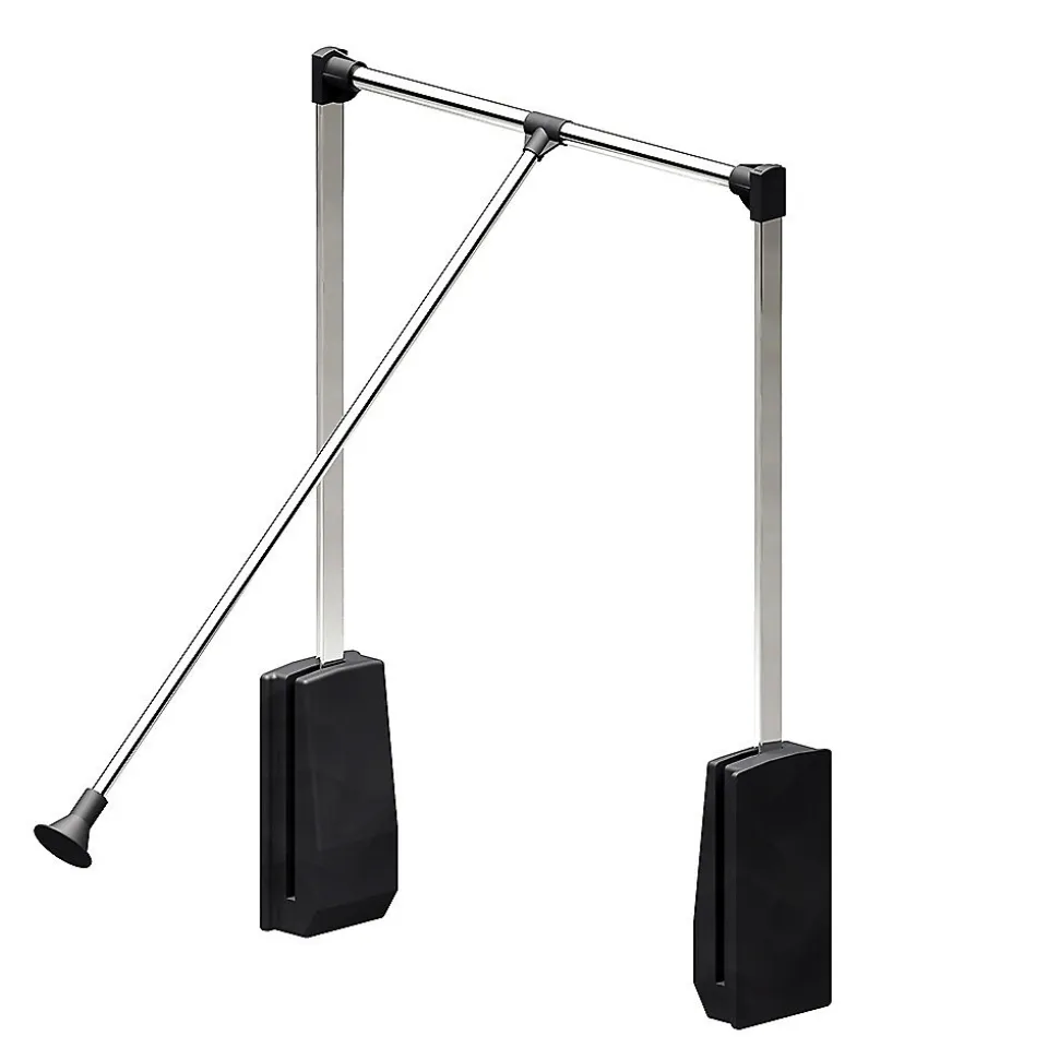 Elévateur de penderie escamotable en acier - boîtier noir - largeur dressing 690-920 mm