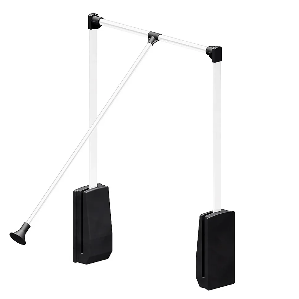 Elévateur de penderie escamotable en aluminium - boîtier noir - largeur dressing 690-920 mm