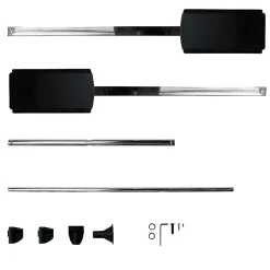 Elévateur de penderie escamotable en aluminium - boîtier noir - largeur dressing 540-690 mm