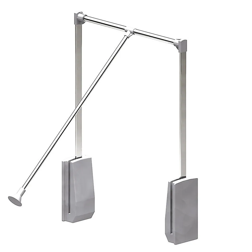 Elévateur de penderie escamotable en acier - boîtier argent - largeur dressing 920-1240 mm