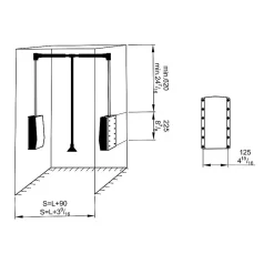 Elévateur de penderie escamotable en aluminium - boîtier argent - largeur dressing 690-920 mm