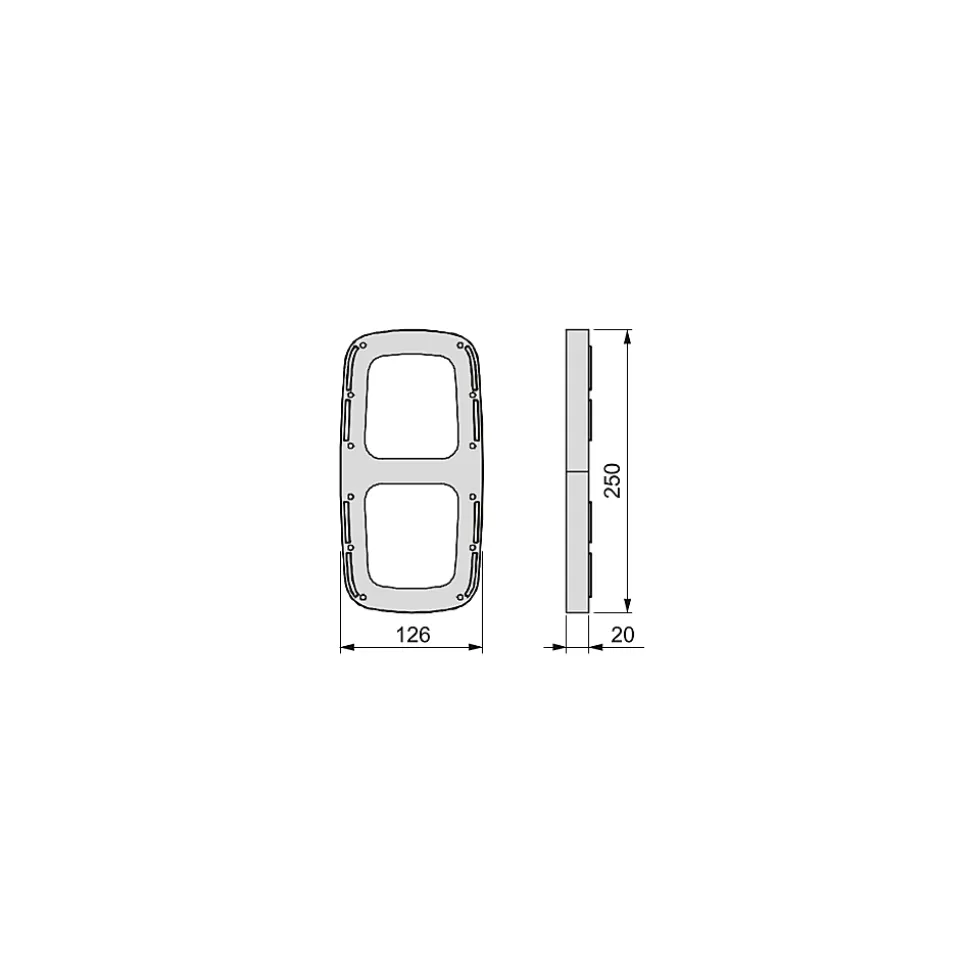 Emuca Jeu de d'inserts latéraux pour cintre Sling, Plastique, Peint en aluminium