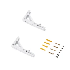 Emuca Jeu de Supports de pliage, longueur 203mm, Acier, Peint en blanc